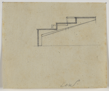 214947 Doorsnede van het ontworpen orkest in de concertzaal van het Gebouw voor Kunsten en Wetenschappen (Mariaplaats ...